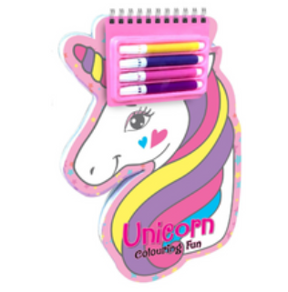Unicorn Shaped Die Cut Colouring Fun Pad