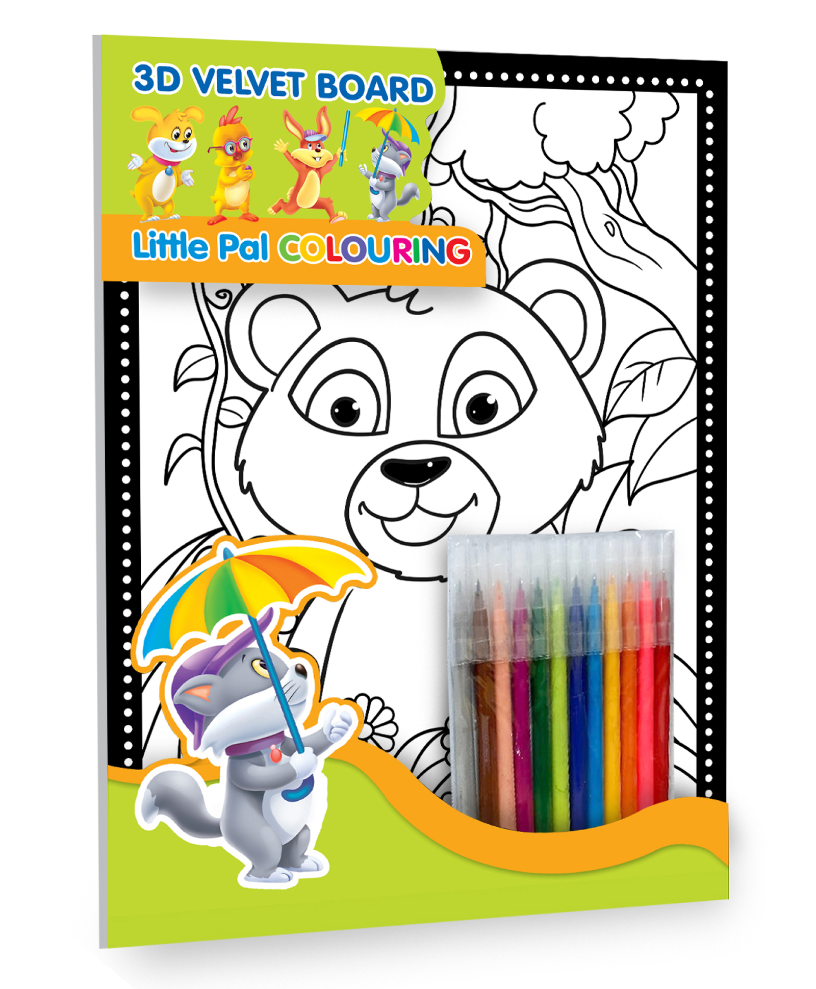 3D Bear Velvet Board Colouring Book