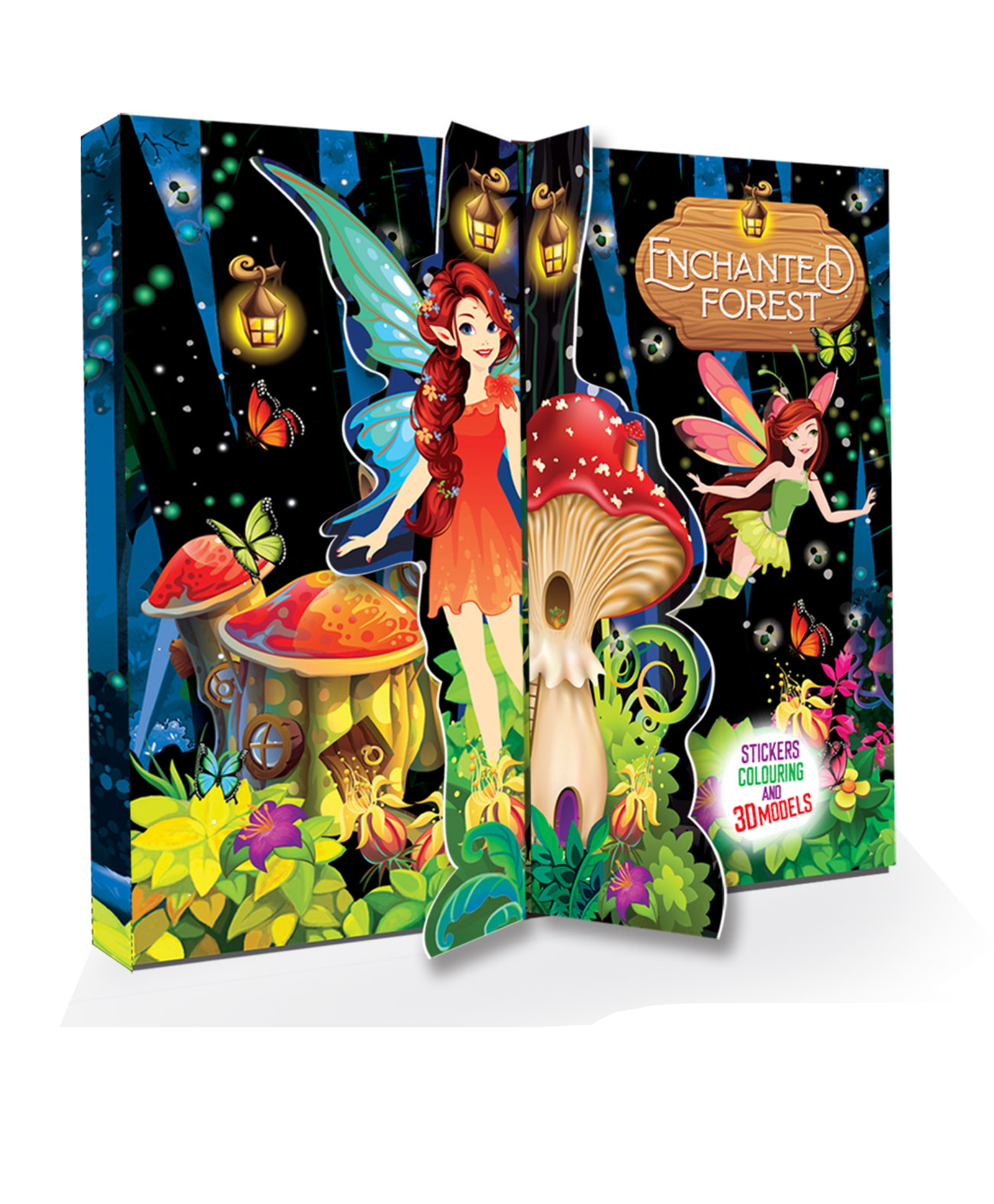 3D Model Kit with Colouring & Sticker Fun to Create Enchanted Forest (Jungle) Scene and Play